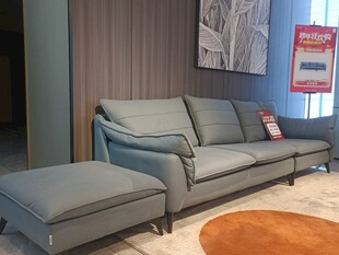 现代简约风格灰色布艺沙发