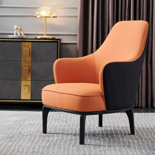 橙色时尚单人休闲沙发椅
