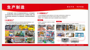 红色企业生产制造文化展板