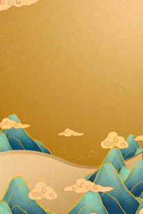 古风山水云海背景图