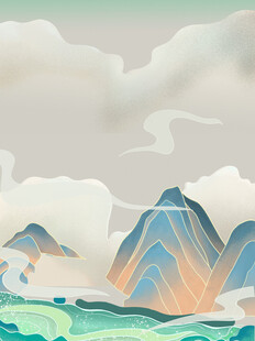 梦幻山海风景图