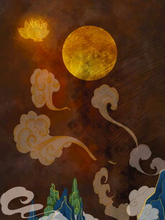 梦幻月夜山林奇幻景象