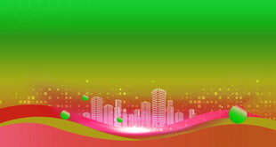 梦幻城市渐变背景图