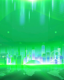 梦幻绿色城市渐变背景图
