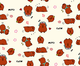 可爱猫咪爱心图案背景