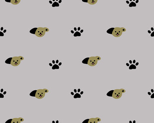 狗爪与蜜蜂图案背景图