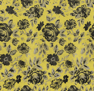 黄色花卉图案布料纹理