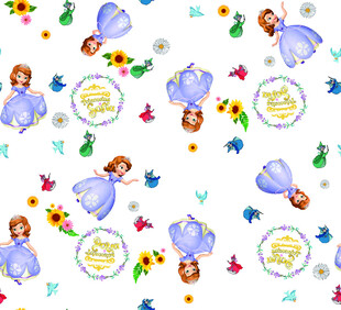 公主主题卡通图案设计素材