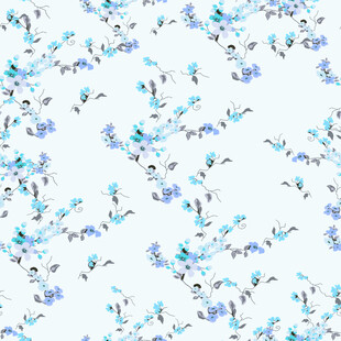 蓝白花卉图案背景纹理