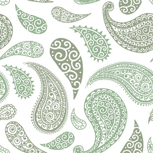 绿色佩斯利花纹图案背景