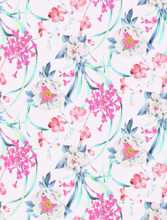 花卉水彩风无缝图案设计