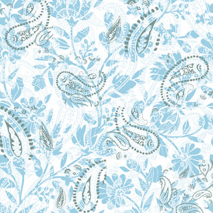 蓝白佩斯利花纹图案