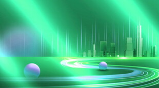 绿色科技感环形空间场景