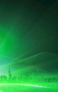 梦幻绿色极光夜景图