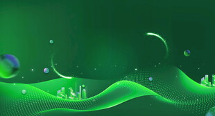 梦幻绿色波浪背景图案