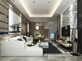 现代简约风豪华客厅空间