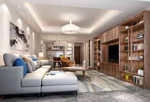 现代简约风客厅家居展示