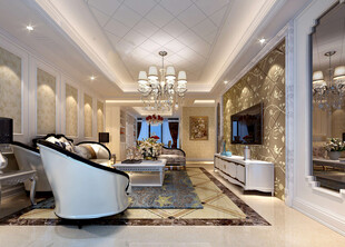 现代豪华客厅室内装饰图