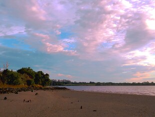 海滨晚霞美景