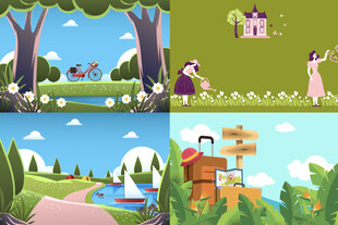 户外自然风景与休闲场景