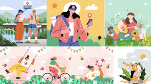 传统节日场景插画