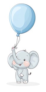 小象牵气球的可爱瞬间