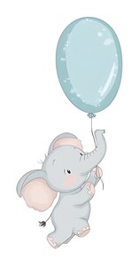 小象举气球