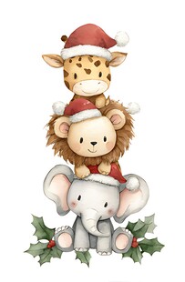 圣诞小动物叠罗汉