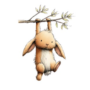 挂在树枝上的可爱小羊