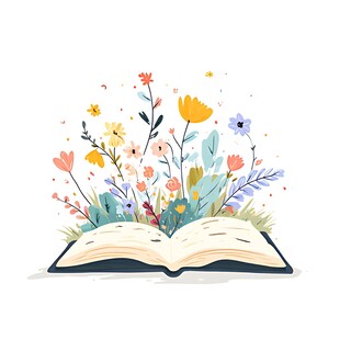 翻开书本邂逅烂漫花海