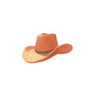 橙色牛仔帽插画