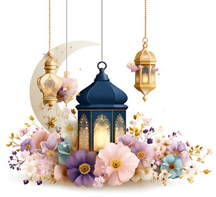 梦幻斋月灯笼花卉装饰