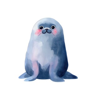 可爱小海豹插画