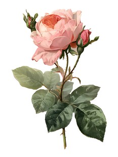 粉色娇艳玫瑰插画