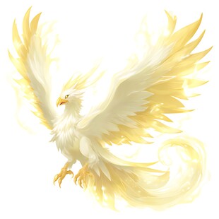 金色展翅飞翔的梦幻神鸟