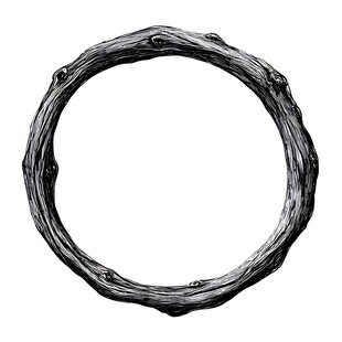 黑色藤编圆环装饰