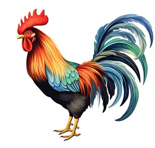 五彩斑斓大公鸡