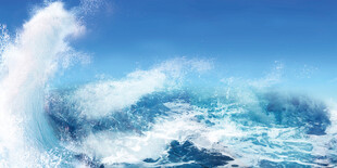 汹涌澎湃的蓝色海浪