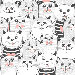 可爱猫咪图案背景设计