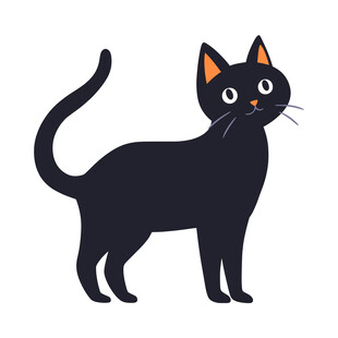 站立的黑猫