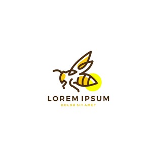 蜜蜂主题简约标志设计