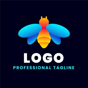 多彩蜜蜂标志设计