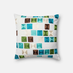 多彩方块图案抱枕