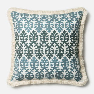 蓝白花纹抱枕