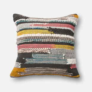 多彩条纹编织抱枕