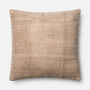 米色亚麻方形抱枕