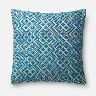 蓝绿色几何图案抱枕