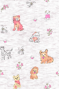 可爱动物花卉图案布料
