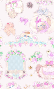 梦幻粉色系装饰图案素材