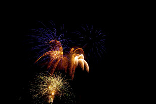 夜空中绚烂的烟花绽放